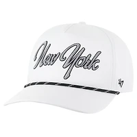 Men's '47 White New York Yankees Overhand Speckle Hitch Rope Adjustable Hat