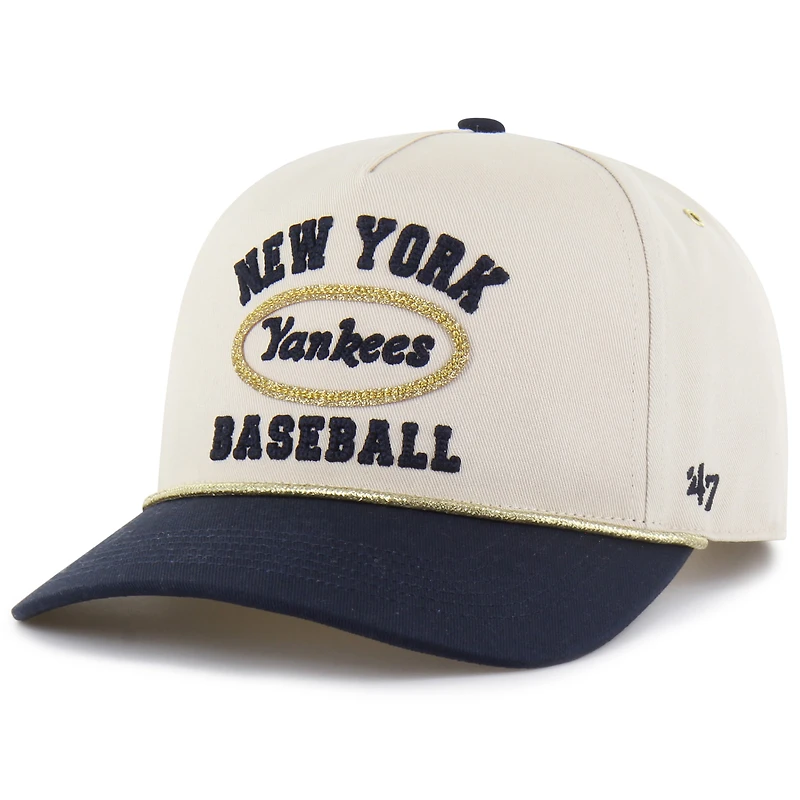 Men's '47 x Stoney Clover Lane Natural/Navy New York Yankees Glitter Rope Hitch Adjustable Hat