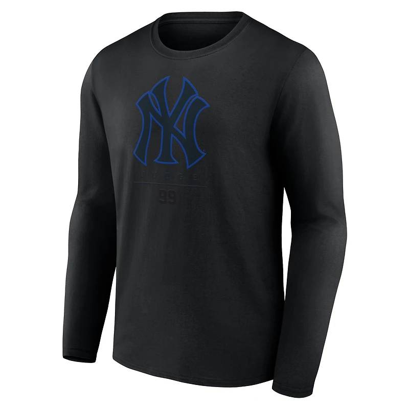 T-shirt à manches longues Aaron Judge pour homme, noir, des Yankees de New York, Double Play