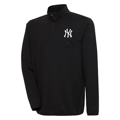 Men's Antigua  Black New York Yankees Steamer Quarter-Snap Pullover Jacket