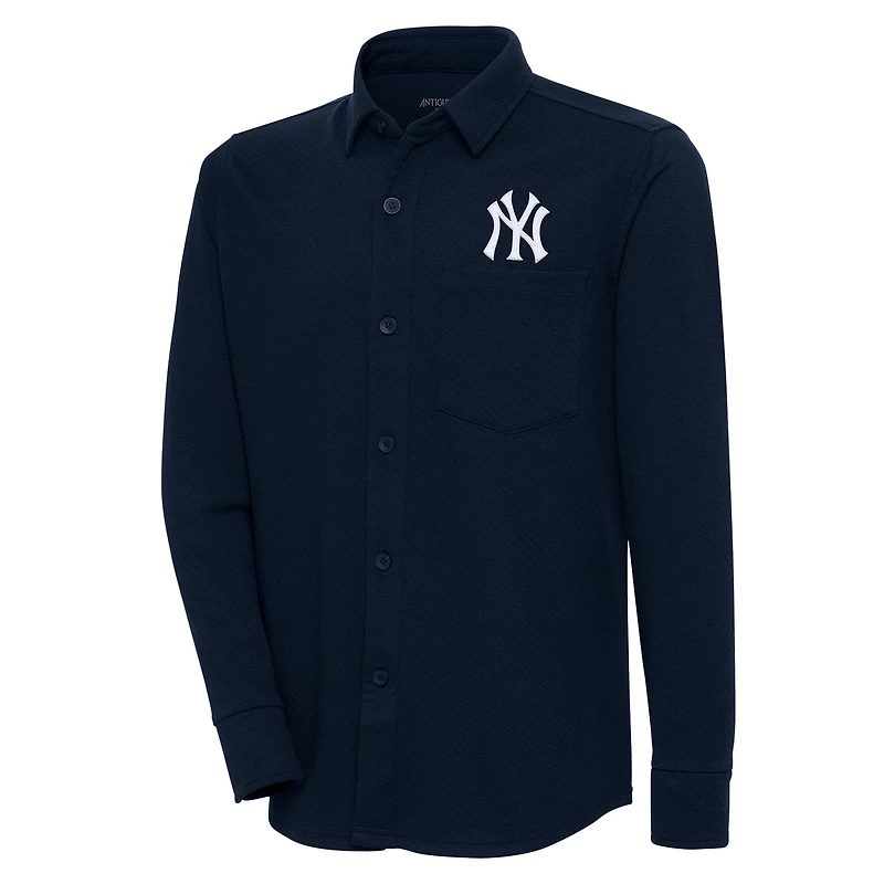 Veste-chemise boutonnée à vapeur Antigua Navy New York Yankees pour homme