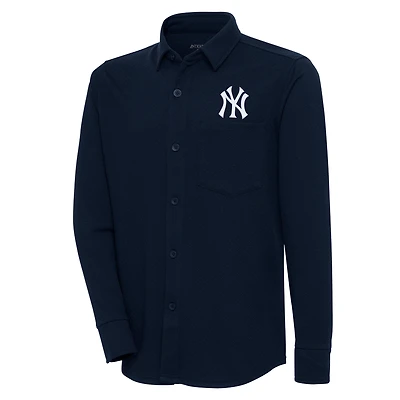 Veste-chemise boutonnée à vapeur Antigua Navy New York Yankees pour homme