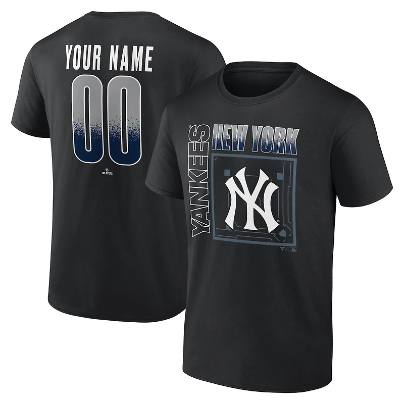T-shirt noir pour homme New York Yankees Home Field Pop personnalisé avec nom et numéro