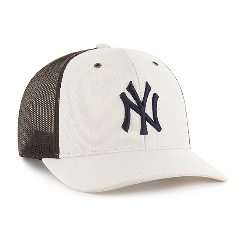 Men's Carhartt x '47 Natural/Brown New York Yankees Undyed Trucker Adjustable Hat