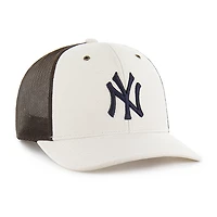 Men's Carhartt x '47 Natural/Brown New York Yankees Undyed Trucker Adjustable Hat