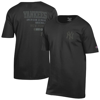 Men's Champion Black New York Yankees Tonal Logo T-Shirt