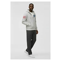 Men's Champion  Gray New York Yankees Reverse Weave Chenille Full-Zip Hoodie