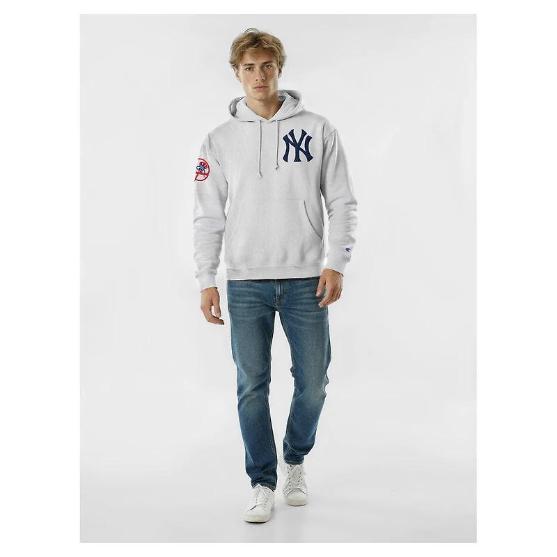 Men's Champion Navy New York Yankees Reverse Weave Chenille Hoodie
