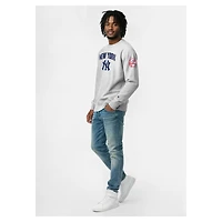 Sweat-shirt Champion pour homme, bleu marine, New York Yankees, en chenille tissée inversée