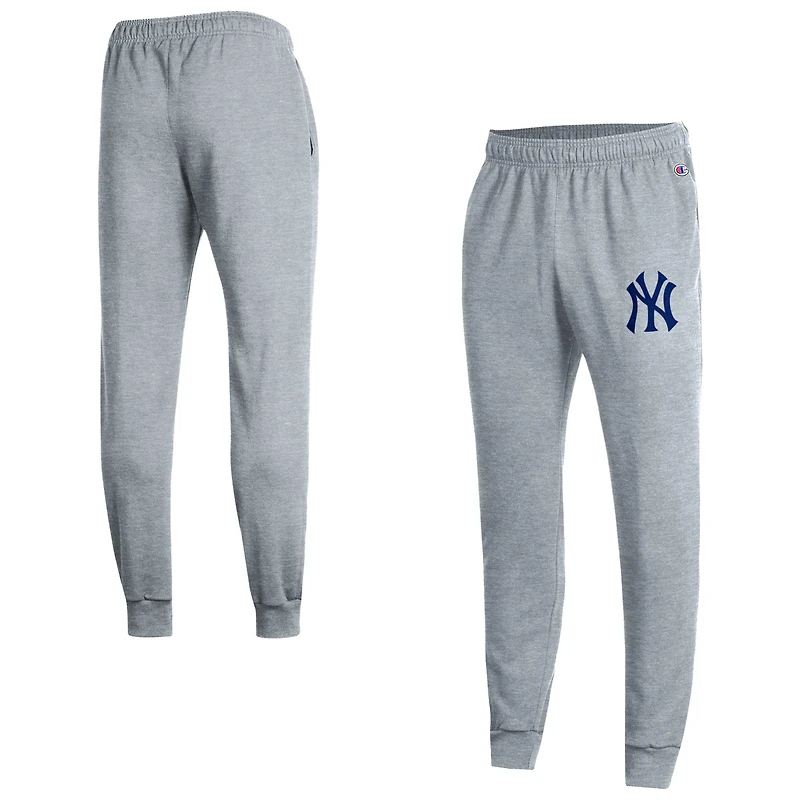 Men's Champion Heather Gray New York Yankees Powerblend Joggers