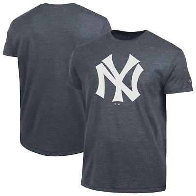 Men's Champion  Navy New York Yankees Cooperstown Logo Tri-Blend T-Shirt