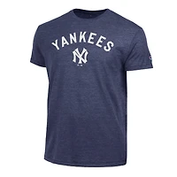 Men's Champion  Navy New York Yankees Cooperstown Wordmark Lockup Tri-Blend T-Shirt