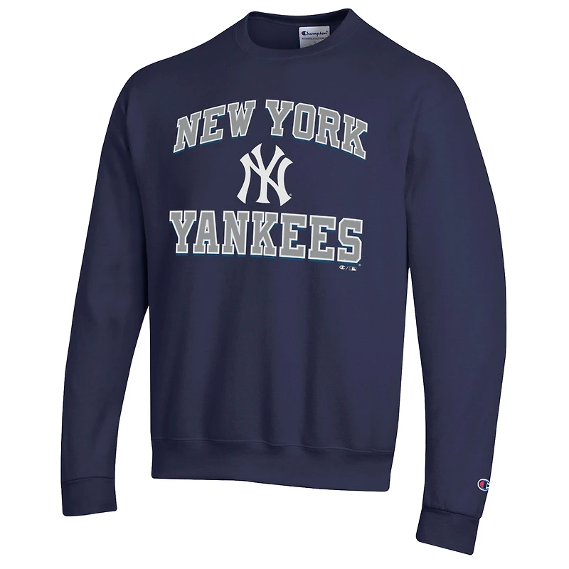 Sweat-shirt Champion bleu marine New York Yankees Heart & Soul Powerblend pour homme