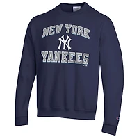 Sweat-shirt Champion bleu marine New York Yankees Heart & Soul Powerblend pour homme