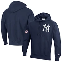 Men's Champion  Navy New York Yankees Reverse Weave Chenille Hoodie
