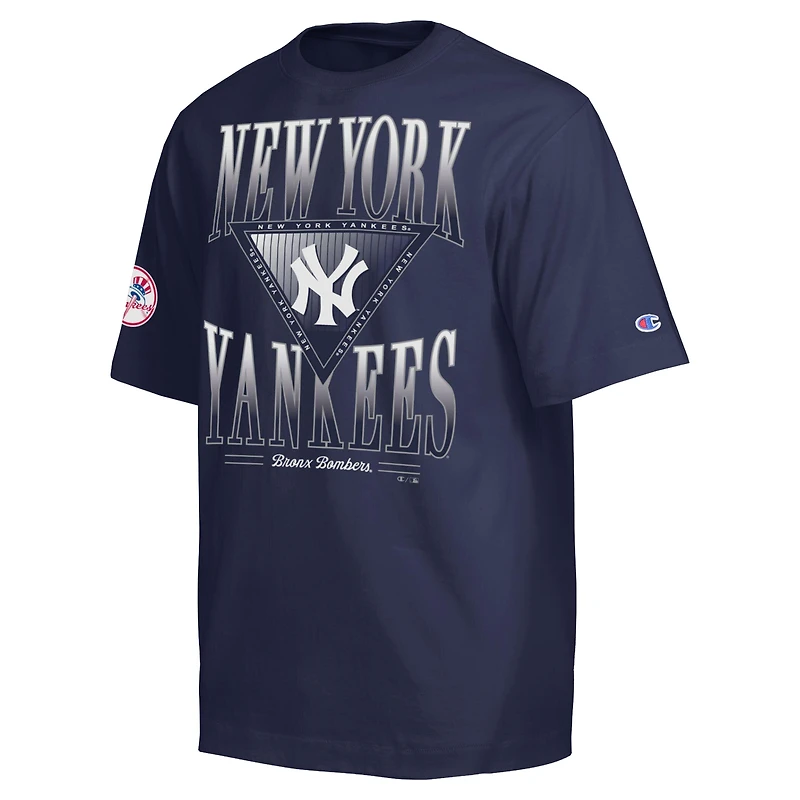 Men's Champion Navy New York Yankees Traditions Two Locations T-Shirt