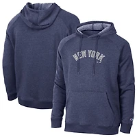 Men's Champion  Navy New York Yankees Triumph Tri-Blend Raglan Hoodie