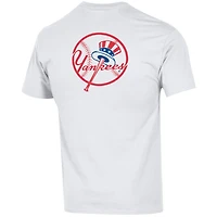 Men's Champion White New York Yankees 3-Hit Jersey T-Shirt