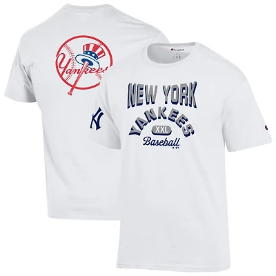Men's Champion White New York Yankees 3-Hit Jersey T-Shirt