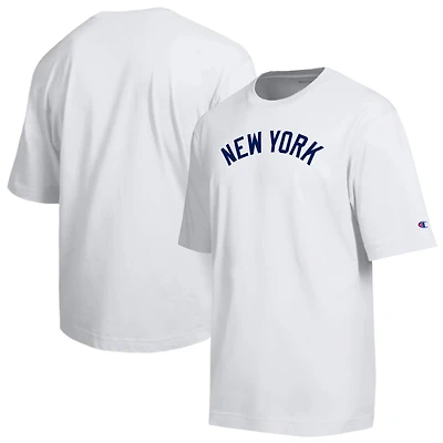 T-shirt Champion blanc pour homme, logo All Star des Yankees de New York en chenille arquée