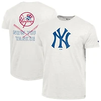 Men's Champion  White New York Yankees Tri-Blend T-Shirt