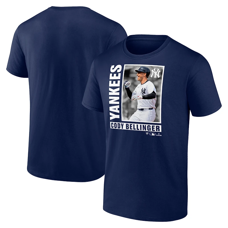 T-shirt bleu marine Cody Bellinger pour homme, joueur des Yankees de New York, « Hot Streak »