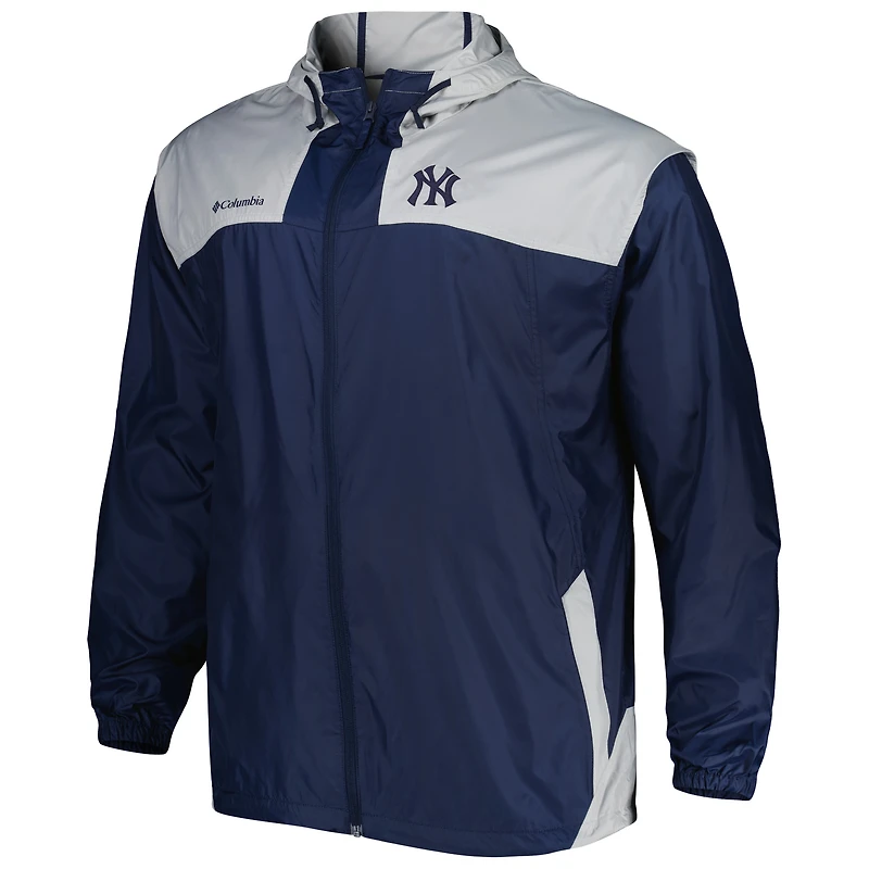 Coupe-vent à glissière pleine longueur pour homme des Yankees de New York Flash Forward Challenger Columbia, bleu marine