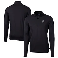 Veste Virtue Eco Pique noire à quart de zip pour homme, modèle Cutter & Buck, des Yankees New York, grande taille