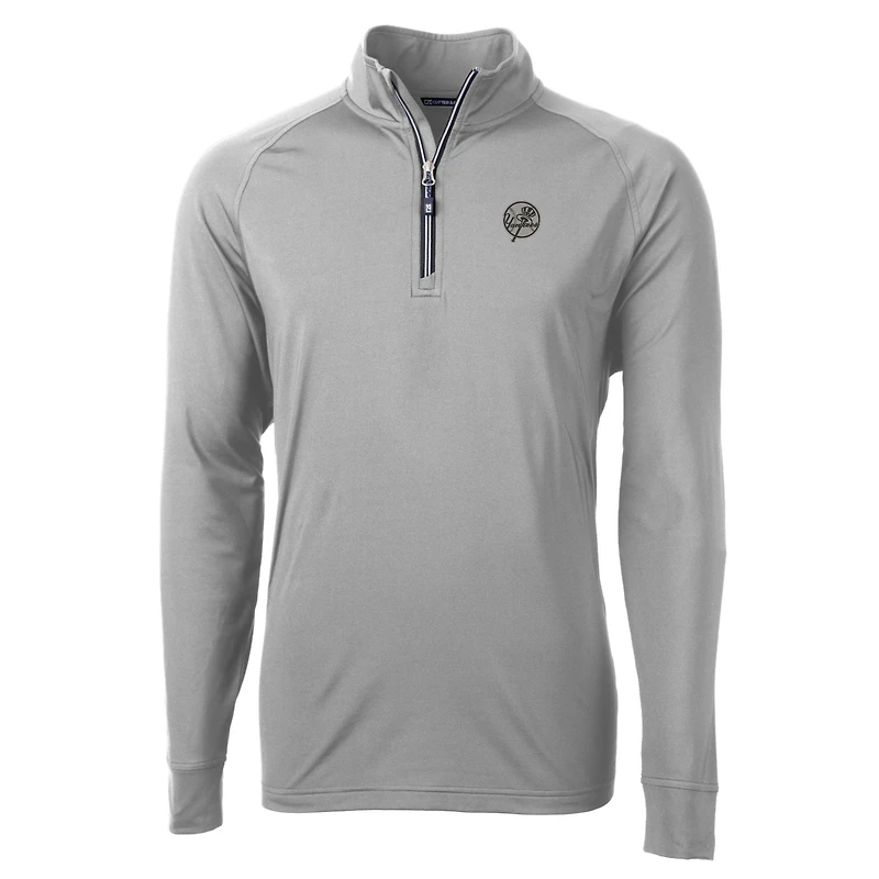 Veste grise à fermeture éclair quart de tour Adapt Eco Raglan des Yankees New York pour homme, Cutter & Buck