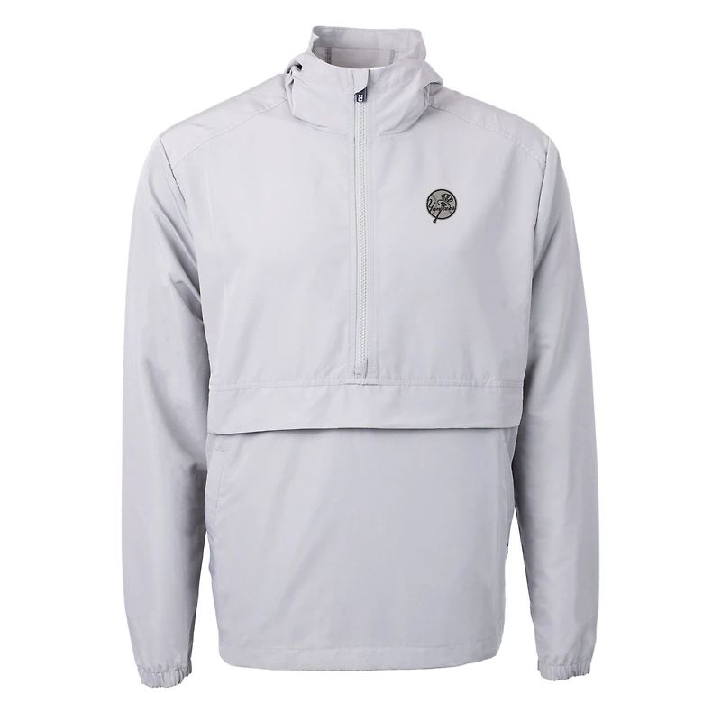 Veste à capuche demi-zippée en anorak recyclé Charter Eco pour homme, gris, Cutter & Buck, des Yankees de New York
