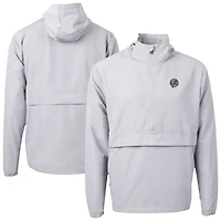Veste à capuche demi-zippée en anorak recyclé Charter Eco pour homme, gris, Cutter & Buck, des Yankees de New York
