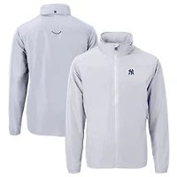 Veste zippée intégrale en tissu recyclé Charter Eco des Yankees de New York pour homme, grise, Cutter & Buck