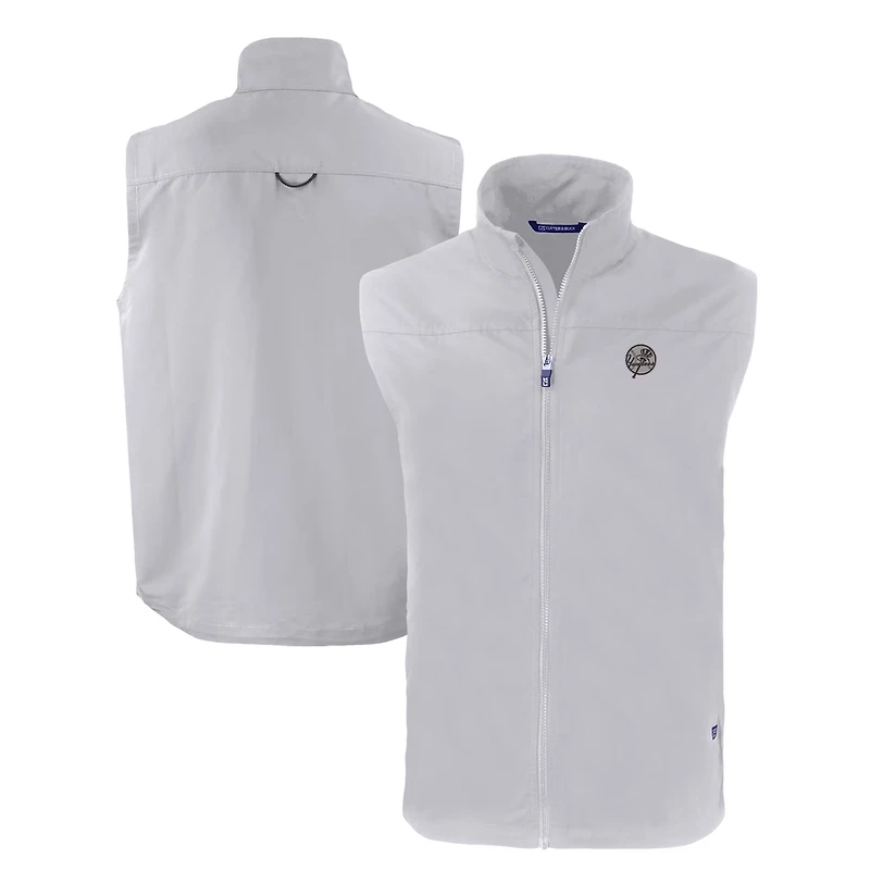 Gilet zippé entièrement recyclé Charter Eco des Yankees de New York pour homme, gris Cutter & Buck