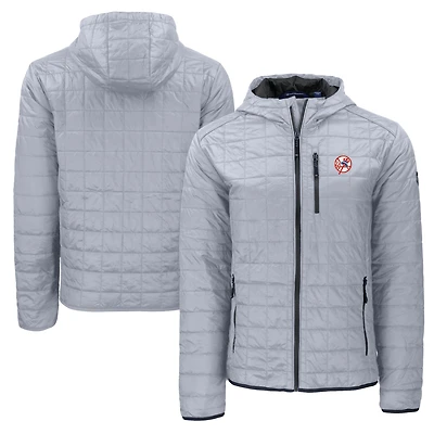 Veste à capuche entièrement zippée Rainier Primaloft Eco pour homme, collection Cooperstown, gris, des Yankees de New York.