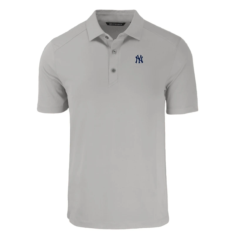 Men's Cutter & Buck Gray New York Yankees Forge Eco Stretch Recycled Polo