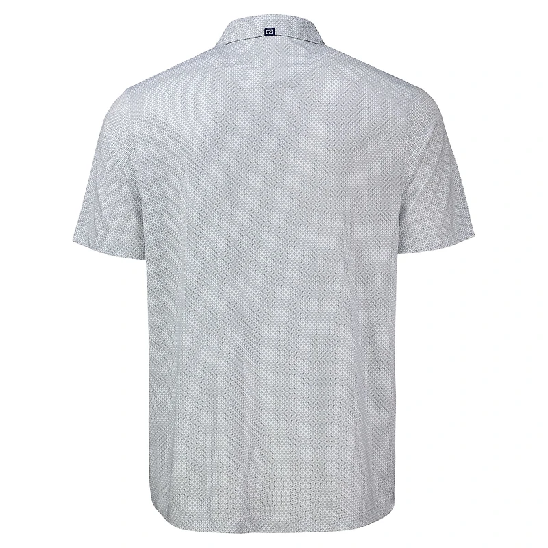 Men's Cutter & Buck Gray New York Yankees Pike Eco Diamond Dot Print Polo