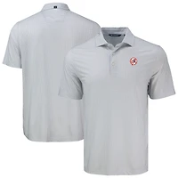 Men's Cutter & Buck Gray New York Yankees Pike Eco Diamond Dot Print Polo