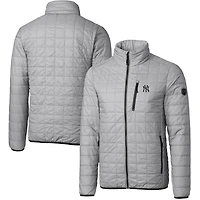 Doudoune isolante entièrement zippée Rainier Eco pour homme, grise, des Yankees de New York, Cutter & Buck