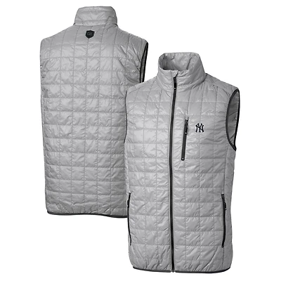 Gilet matelassé entièrement zippé Rainier des Yankees de New York pour homme, gris, Cutter & Buck