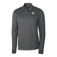 Veste zippée quart de zip Tri-Blend DryTec à rayures écologiques pour homme, gris, des Yankees New York, Cutter & Buck