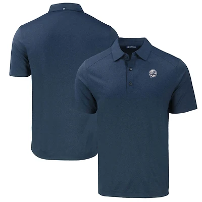 Men's Cutter & Buck Heather Navy New York Yankees Big Tall Forge Eco Stretch Recycled Polo