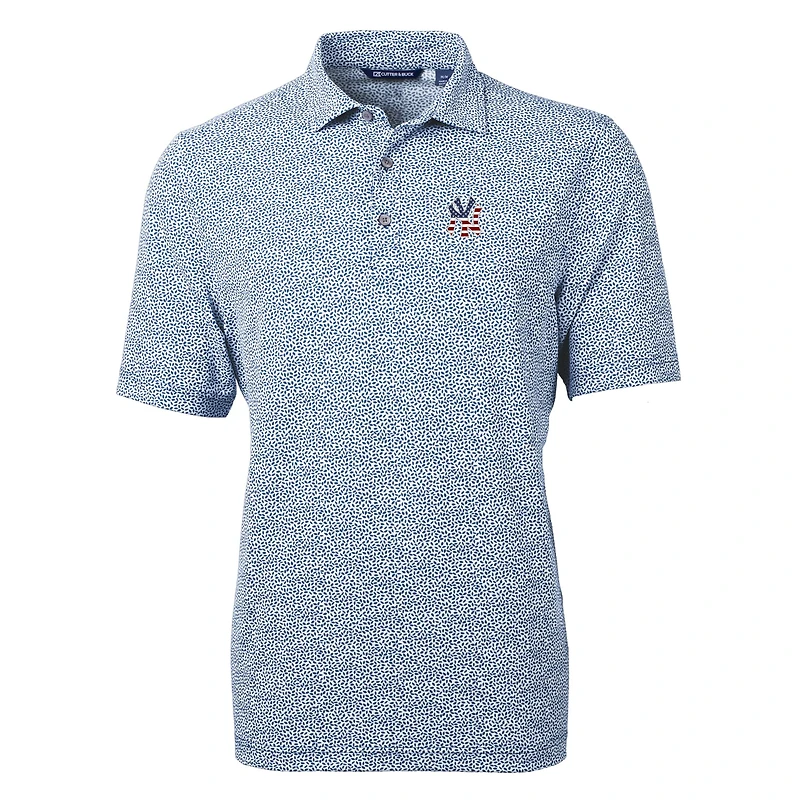 Men's Cutter & Buck  Navy New York Yankees Americana Logo Virtue Eco-Pique Botanical Recycled Polo