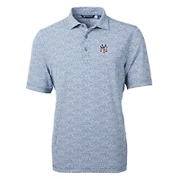 Men's Cutter & Buck  Navy New York Yankees Americana Logo Virtue Eco-Pique Botanical Recycled Polo