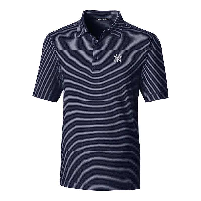 Polo à rayures crayon Forge bleu marine pour homme Cutter & Buck des Yankees de New York, grandes tailles