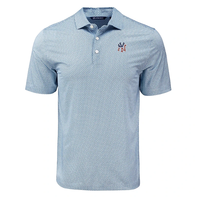 Polo bleu marine à imprimé diamants et pois pour homme des Yankees de New York, coupeur buck, taille grande