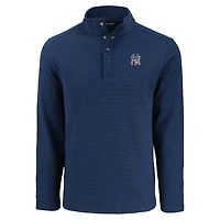 Sweat-shirt à demi-pression en polaire recyclée texturée Hunts Point des Yankees de New York pour homme, bleu marine, Cutter & Buck