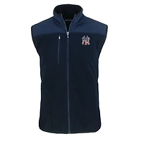 Gilet zippé en polaire Sherpa écologique Cascade pour homme, bleu marine, motif étoiles et rayures des Yankees de New York, coupe-vent buck, grandes tailles