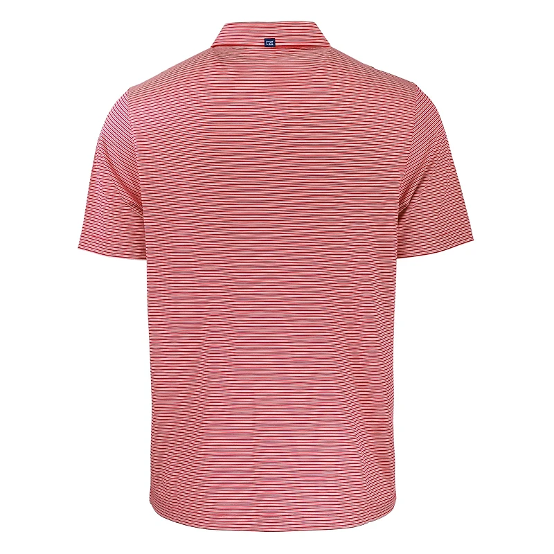 Men's Cutter & Buck  Red/White New York Yankees Stars Stripes Forge Eco Double Stripe Stretch Recycled Polo