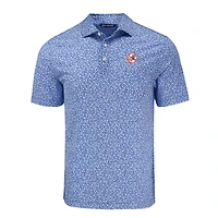 Men's Cutter & Buck Royal New York Yankees Big Tall Pike Eco Flora Print Recycled Polo