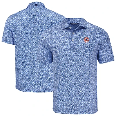 Men's Cutter & Buck Royal New York Yankees Big Tall Pike Eco Flora Print Recycled Polo